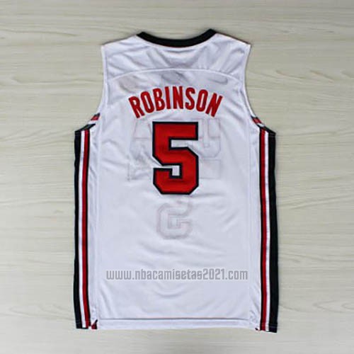 Camiseta USA 1992 David Robinson #5 Blanco